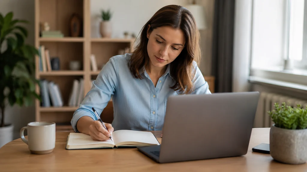 Lectrice consultant des contenus d’information sur Educ-br.fr depuis son ordinateur portable